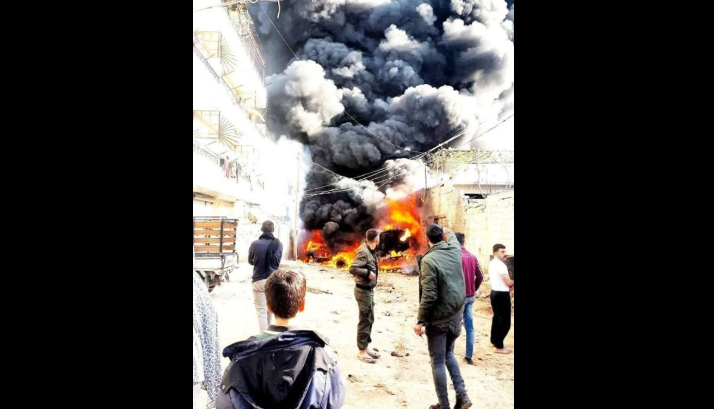 بالفيديو: إصابة ثلاثة مستوطنين بحروق في انفجار شاحنة وقود بحي الأشرفية بــ عفرين