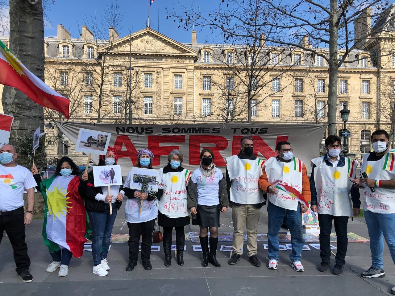 وقفة احتجاجية في باريس للتنديد بانتهاكات الاحتلال التركي بعفرين