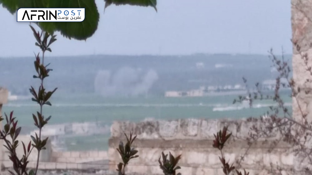 مدفعية جيش الاحتلال التركيّ تقصف قريتي بينه وآقبيه بريف عفرين الشرقي