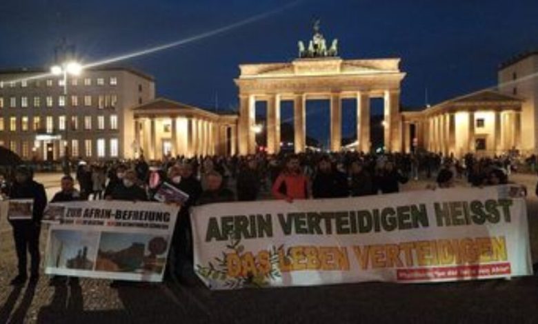 كُرد المهجر يتظاهرون في ألمانيا للمطالبة بإنهاء الاحتلال التركي لإقليم عفرين