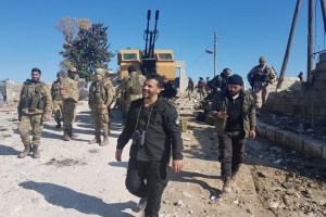 A fight with sticks between a Kurdish family and settlers in a village of Bulbulah district in Afrin countryside