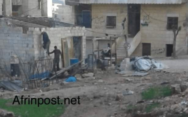 Settlers build random homes on the property of the Kurdish people in Afrin!