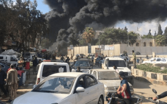 An explosion in Afrin causes deaths and injuries... and the fire burns the city market