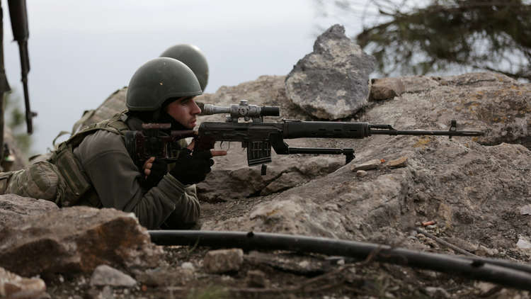 The Turkish occupation demolishes a displaced civilian house and turn it into cover for tanks