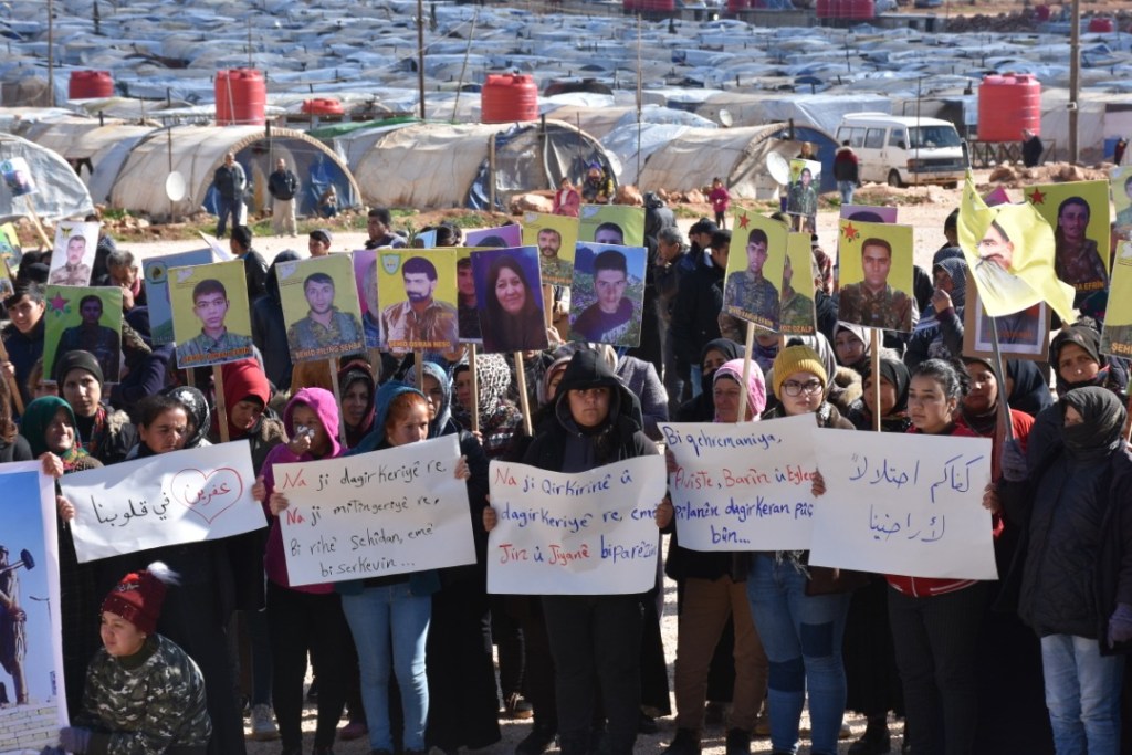 Mass demonstration in Al-Shahba denouncing Turkish occupation of Afrin