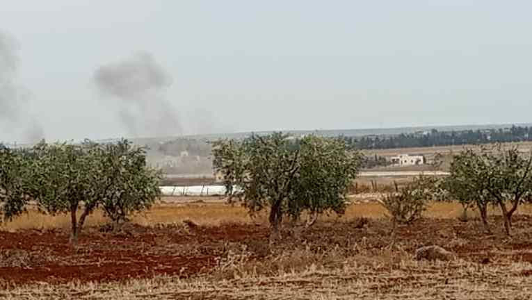 Syrian regime army targets Turkish base south of Azaz, in response to Turkish shelling