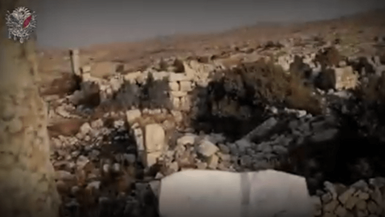 The excavation and theft of relics are videotaped on the pages of the armed men and their families in Afrin