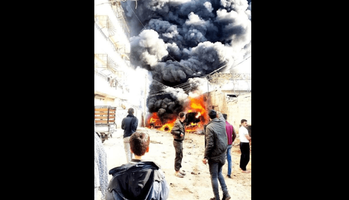 Video: Three settlers received minor burns as a fuel truck exploded in the Ashrafieh neighborhood of Afrin