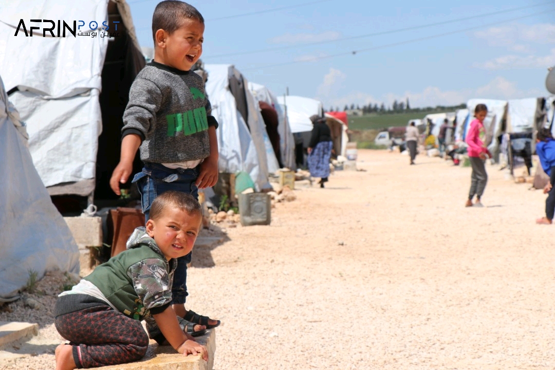 Bi wêne ... koçberiya neçarî jiyana zarokên Efrînê li kampên Şehbayê zehmet û dijwar dike